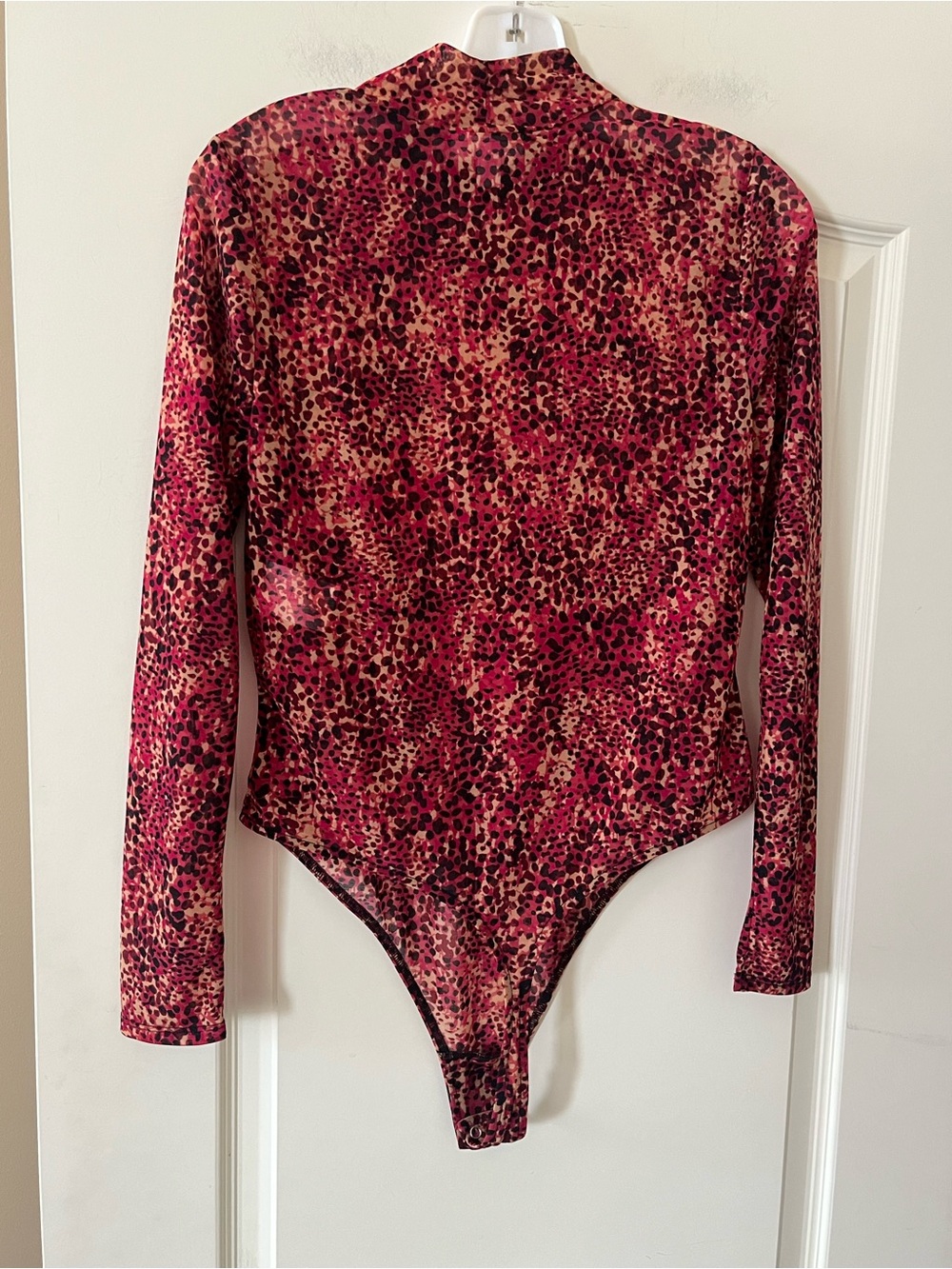 Bar III Designer Semi Sheer Long-Sleeve One-Piece Bodysuit Size Large
